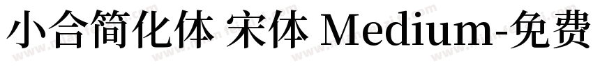 小合简化体 宋体 Medium字体转换
